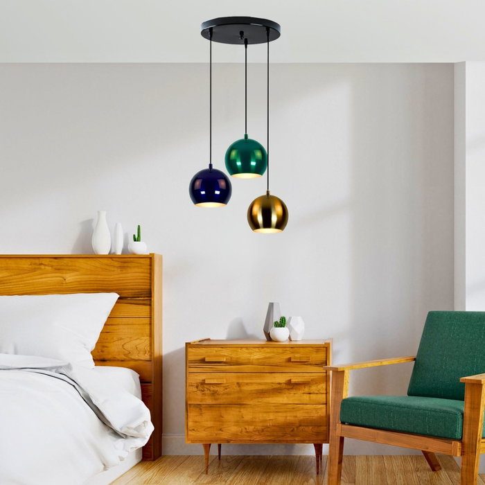 Opviq Orbıt - 30 - 15 - 16300 Lámpara de araña multicolor